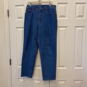 L.L. Bean Favorite Fit Straight Dark Blue Denim Jeans Women's Size 14